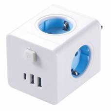 Разветвитель сетевой куб Power Cube 4 розетки 3 USB 250В 16А до 4кВт