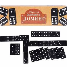  Настольная игра Домино, 28 костей, черные, пластик