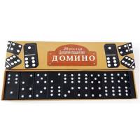  Настольная игра Домино, 28 костей, черные, пластик