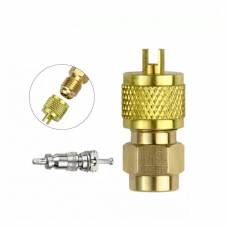 Фтористый переходник с игольчатым клапаном типа Шредер, латунь Фтористый переходник с игольчатым клапаном типа Шредер, латунь