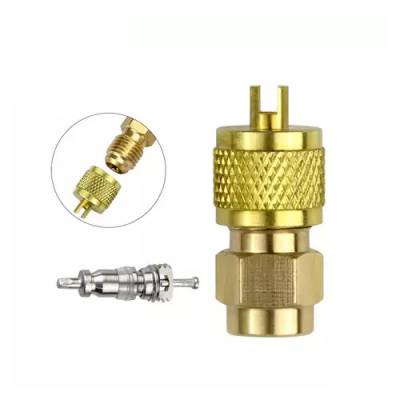 Фтористый переходник с игольчатым клапаном типа Шредер, латунь