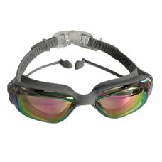 Очки для плавания с берушами, защита от УФ Anti-Fog, KH39-A, серые
