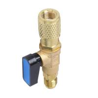 Кран для заправного шланга під фреон R22, 1/4 SAE, прямий, латунь