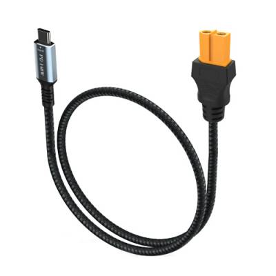 Кабель переходник XT60 мама на Type-C PD 140Вт, 1м, в оплетке