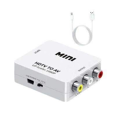  Конвертер HDMI - AV, RCA, видео, аудио, белый
