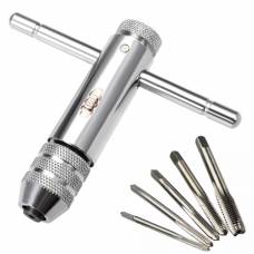 Вороток Т-образный держатель с набором метчиков М3-М8 Вороток Т-образный держатель с набором метчиков М3-М8