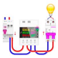 WiFi счетчик электроэнергии однофазный 220В 100А DIN, защиты, Atorch AT4PW