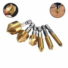 Набор зенковок 6шт 6-19мм, 6-гранные, HSS сталь Набор зенковок 6шт 6-19мм, 6-гранные, HSS сталь