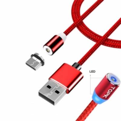 USB Type-C магнітний кабель Xiaomi Huawei LG, нейлон 2.4а 2м