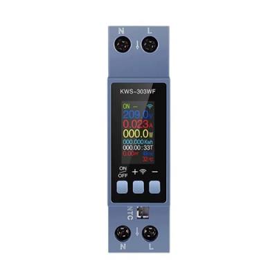 Wi-Fi счетчик электроэнергии однофазный 220В 40А DIN, защиты, KWS-303WF