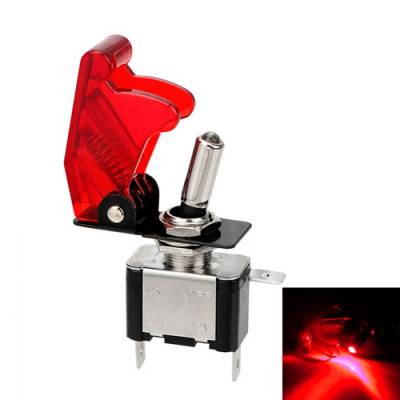 Переключатель, тумблер, выключатель питания 12В 20А LED, красный