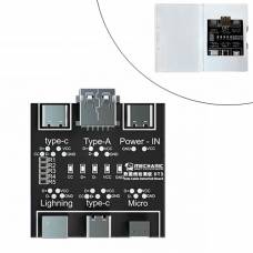 Плата тестер для проверки дата кабелей MicroUSB Type-C Lighting, Mechanic DT3