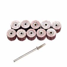 Лепестковый круг 10шт 240грит 10x10мм для гравера с держателем Лепестковый круг 10шт 240грит 10x10мм для гравера с держателем