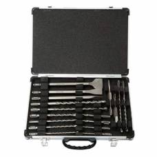 Набор сверл и зубил 17шт для перфоратора отбойного молотка SDS-Plus, кейс Набор сверл и зубил 17шт для перфоратора отбойного молотка SDS-Plus, кейс