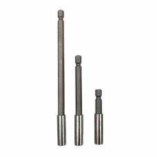 Набор держателей бит магнитных 3шт 1/4" 75/100/150мм, шестигранные, хром Набор держателей бит магнитных 3шт 1/4" 75/100/150мм, шестигранные, хром