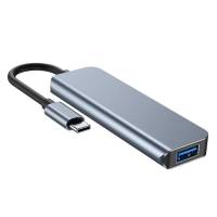 USB 3.1 Type-C хаб розгалужувач на 4x USB 3.0/USB 2.0, BC1.2, метал