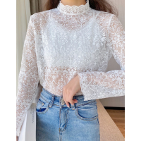 Кофта с кружевами прозрачная стиль 2020