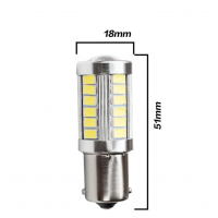 LED 1156 BA15S P21W лампа в автомобіль, 33 SMD, Білий