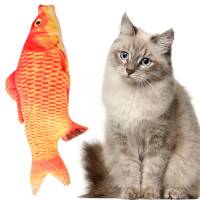 Мягкая игрушка рыба красный карп 40 см. для кошек кота с кошачьей мятой 
