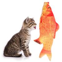 Мягкая игрушка рыба красный карп 40 см. для кошек кота с кошачьей мятой 
