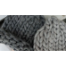 Шапка из шерсти мериноса хельсинки крупная вязка светло-серый/темно-серый