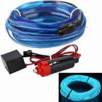 Гибкий неон cветопровод EL неоновая подсветка салона авто 5м, голубая