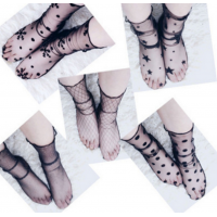 Чёрные полупрозрачные носочки для девушек 
