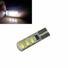 LED T10 W5W лампа в автомобиль 2шт, 6 SMD 5630 5730 с обманкой, в силиконе LED T10 W5W лампа в автомобиль 2шт, 6 SMD 5630 5730 с обманкой, в силиконе