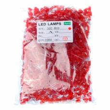 LED светодиод 5мм 1.8-2В 20мА, 1000шт, красный