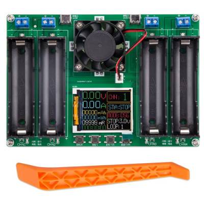 Тестер измеритель емкости сопротивления АКБ 18650 Li-ion с LCD, 4 канала