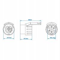 Перехідник з 7pin розетки автомобіля на 13pin штекер прицепа, адаптер фаркопа