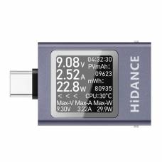 USB тестер тока напряжения емкости, Type-C, Hidance HDC-085C