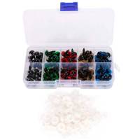  Глаза для игрушек 12мм 5цветов винтовые с фиксатором 100шт, пластиковые