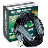 USB 3.0 удлинитель активный репитер, кабель AM - AF с Type-C, 10м, Premium