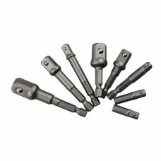 Набор переходников 8шт 1/2, 1/4, 3/8 25-73мм, 6-гранные, для шуруповерта Набор переходников 8шт 1/2, 1/4, 3/8 25-73мм, 6-гранные, для шуруповерта