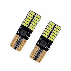 LED T10 W5W лампа в автомобиль 2шт, 24 SMD 4014, с обманкой Canbus, белый LED T10 W5W лампа в автомобиль 2шт, 24 SMD 4014, с обманкой Canbus, белый