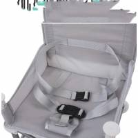 Дитячий складаний обідній стілець кольору сірий або рожевий