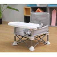 Дитячий складаний обідній стілець кольору сірий або рожевий