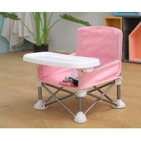 Дитячий складаний обідній стілець кольору сірий або рожевий