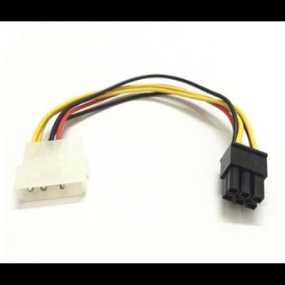 Переходник, Кабель питания для видеокарт Molex (4 pin) - PCIe (6pin)