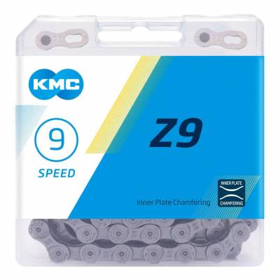 ЦЕПЬ KMC Z9 GREY ДЛЯ 9 СКОРОСТНЫХ ТРАНСМИССИЙ ВЕЛОСИПЕДА