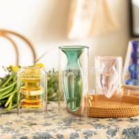 настольная ваза из свежего стекла в японском стиле ручная работа