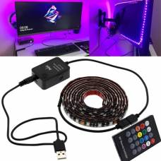 LED RGB 2м лента подсветки ТВ с пультом д/у, USB, датчиком звука