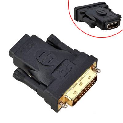 Адаптер DVI-I (24+5) - HDMI, папа-мама, переходник, позолоченный