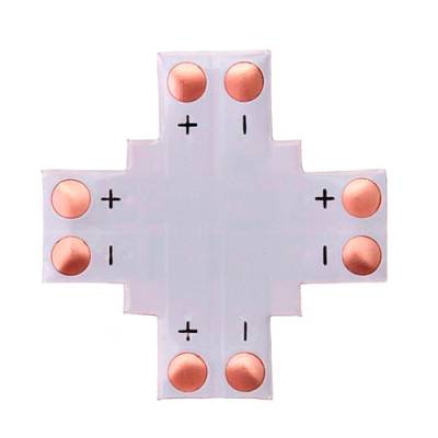 Коннектор X-образный для светодиодных лент 10мм SMD 5050 WS2811 WS2812