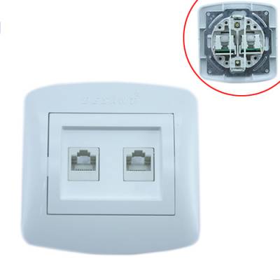 Розетка компьютерная двойная 2x RJ45 интернет встроенная, Desant D-317