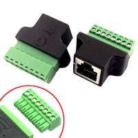 Переходник RJ45 8P8C витая пара разъем мама - клеммники 8pin