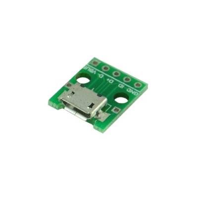 Плата переходник microUSB мама - DIP 5pin 2.54мм