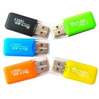 USB 2.0 MicroSD TF T-Flash кардридер картридер мини, цветные