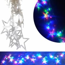 Гирлянда светодиодная новогодняя цветная Штора Звезды 138 LED 4.4м